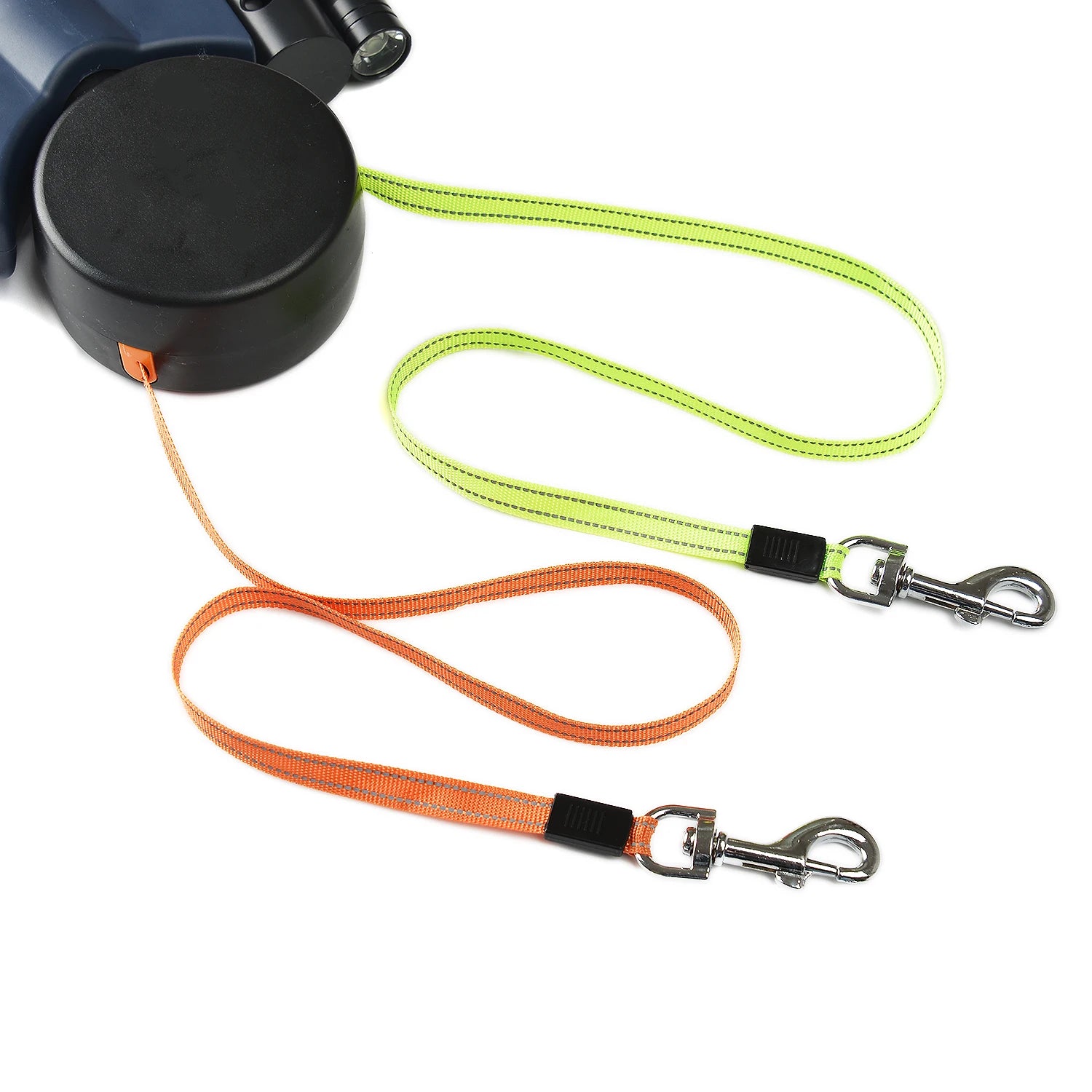 Retractable Dual Dog Leash For Small Dogs Reflective 360 Swivel