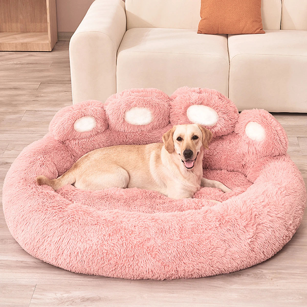 Paw-Shaped Dog Beds for Small, Medium, and Large Dogs - Washable Plush