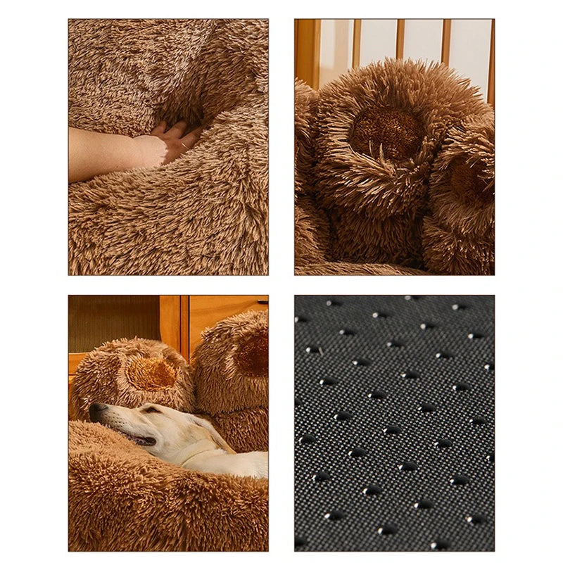 Paw-Shaped Dog Beds for Small, Medium, and Large Dogs - Washable Plush